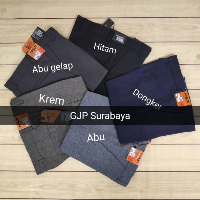 celana kerja pria kantor hitam formal size 27 - 38