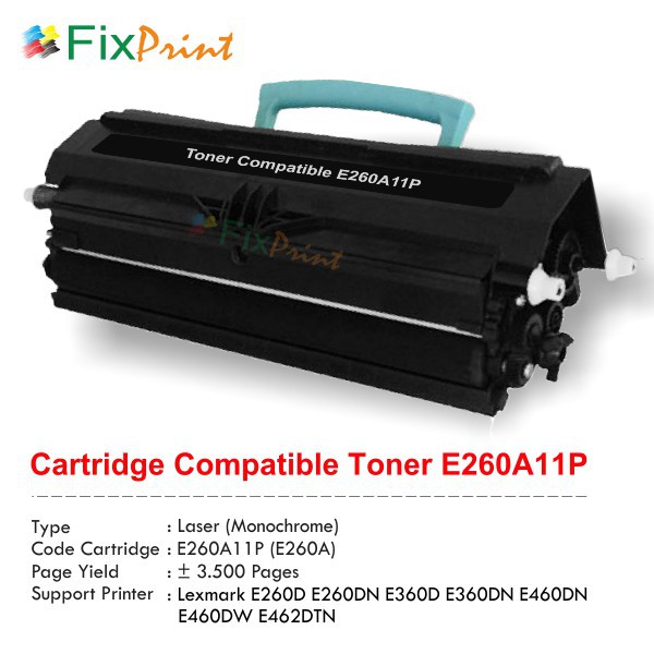 Cartridge Toner Compatible Lexmark E260A11P, Printer Lexmark E260D Murah