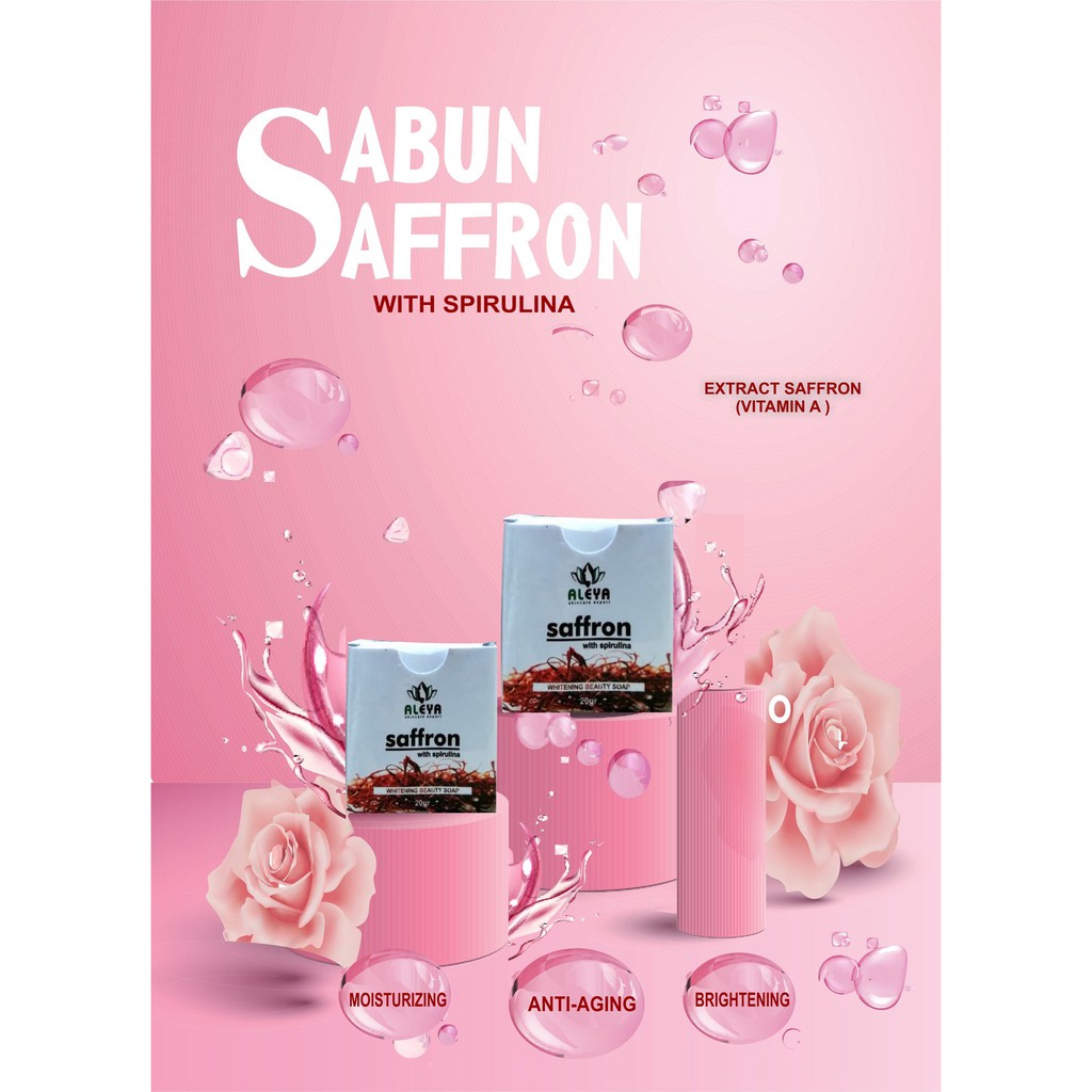 SABUN SAFRON ALEYA BPOM | SABUN SAFFRON ALEYA | SABUN WAJAH ALEYA | SABUN GLOWING ORIGINAL 100% PEMUTIH WAJAH