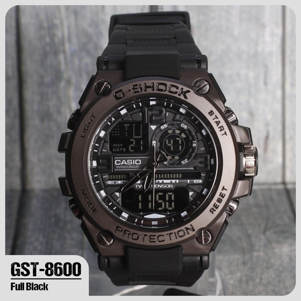 Jam Tangan G Shock Casio G Steel GST8600 Hitam Full Black Grade Original Digital Analog GST200 G860