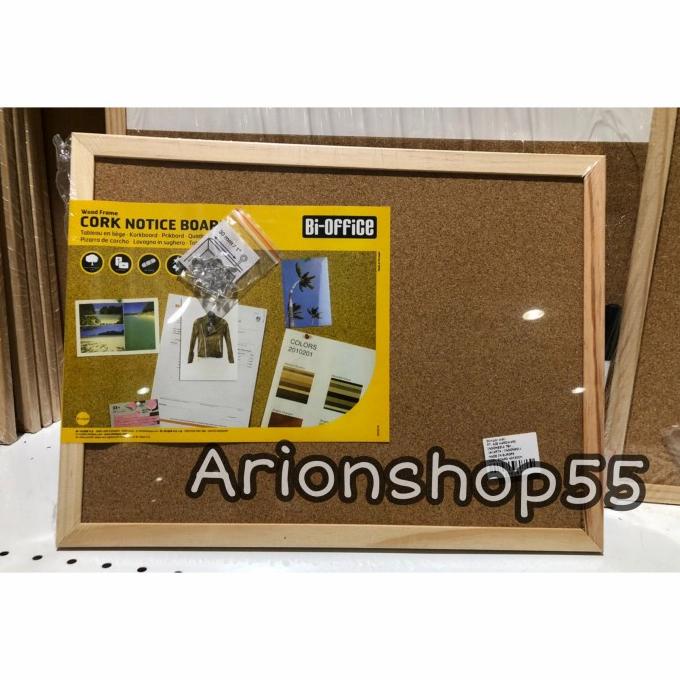 

langsung order saja] Papan buletin/Pin board Cork board Bi-Silque 40x30 Cm