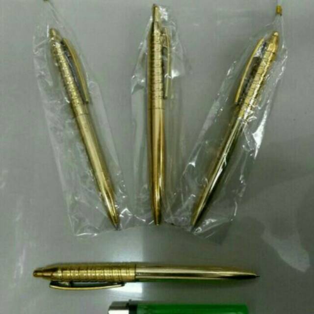 

Souvenir pulpen emas kemasan plastik