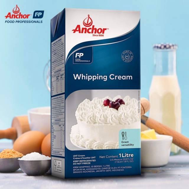 

Anchor Whipping Cream 1L - Whip Cream - Krim Kocok 1 Liter (KHUSUS GOJEK / GRAB)