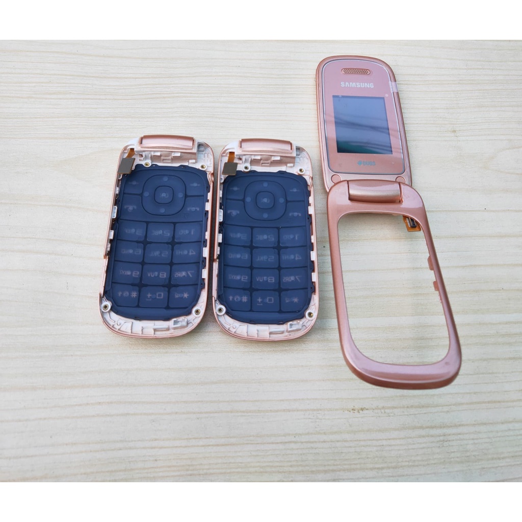 Cesing Casing Housing samsung Rose Gold LCD 1272/Samsung Lipat/Samsung Jadul Lipat