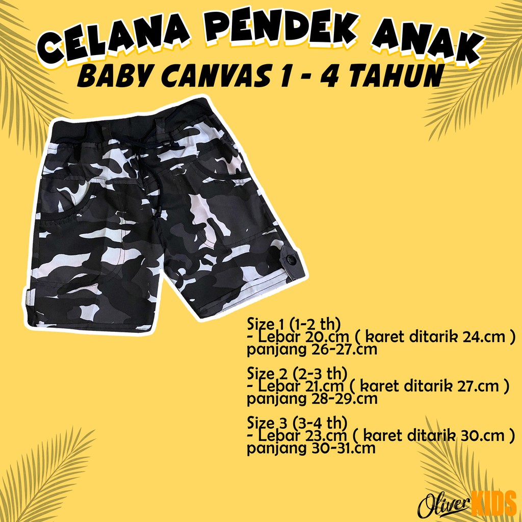 11 - 11 SALE - OLIVER KIDS - Celana Chino Pendek Anak 1-4 Tahun Basic Chinos Pant Kids Bay Canvas