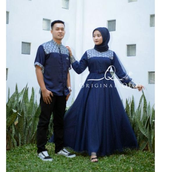 SALEE.. dress gamis couple syari'i terbaru kapelan pasangan 2022  batik couple SHAQIYA FASHION