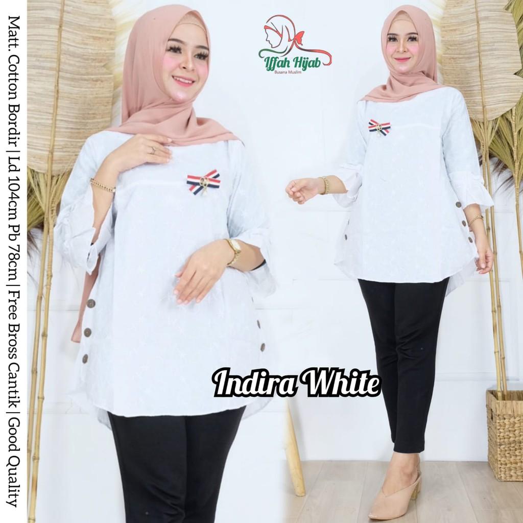 TUNIK KATUN BORDIR FREE BROS INDIRA BY IFFAH