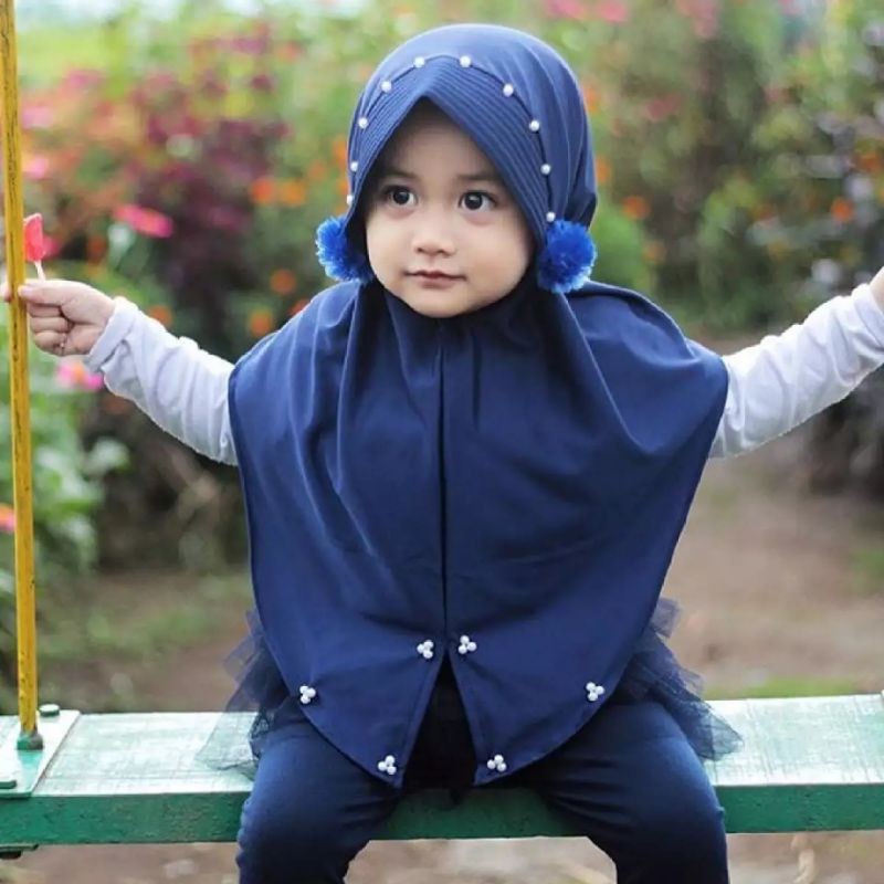 kerudung Pom Cha Cha anak instant Premium 3th - 6 tahun terbaru | jilbab lucu bayi Perempuan sekolah tk 4 - 5 thn | hijab Tanggung baby sd bahan jersey lembut adem