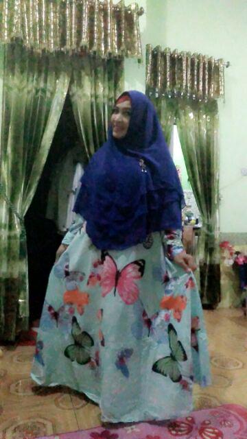 Gamis Batik White (gamis Only)