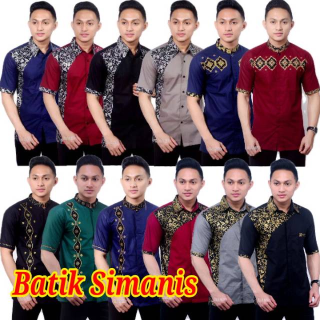 Seragam Batik Cowok Kombinasi Prada Pekalongan / Baju Koko Batik Pria