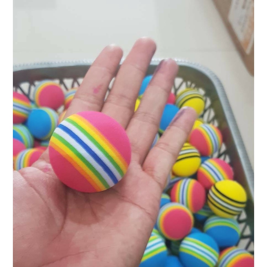 RAINBOW BALL Mainan Bola Kucing Kitten Anjing Dog Toys Cat Mainan Gigitan Kucing Burung Hamster