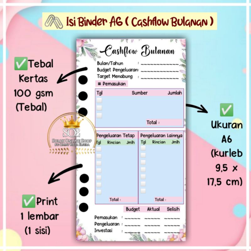 

Cashflow | Kertas Binder A6