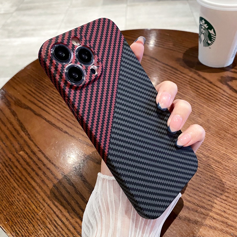 Hard case PC Carbon fiber super Tipis shockproof Cover iphone 14 Pro Max 13 12 11 Pro Max X XR XS Max