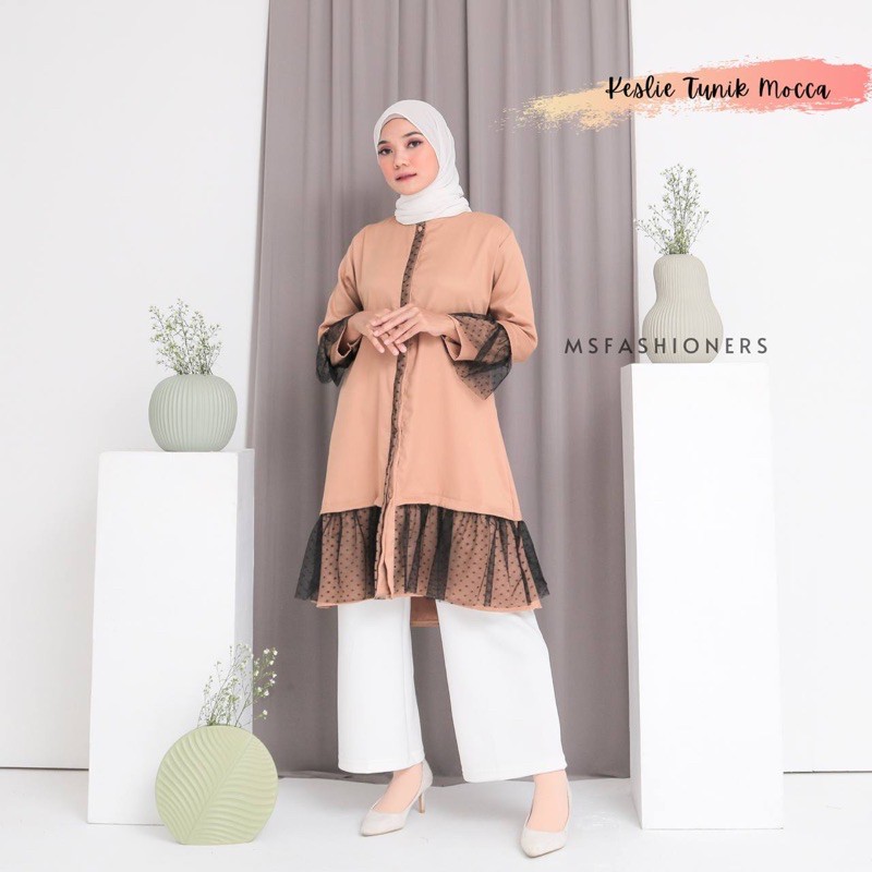 Keslie Tunik Busui Friendly/ fashion/atasan/ rok plisket premium