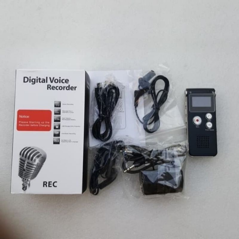 USB Digital Voice Recorder 8GB + Mp3 Player - Hitam