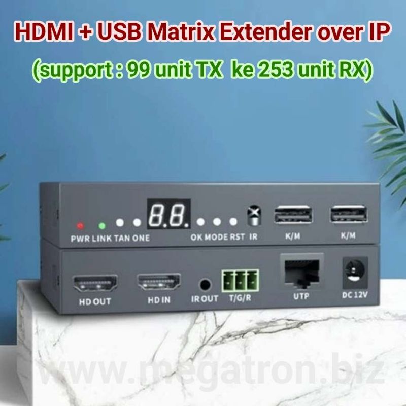 HDMI KVM Matrix IP Extender - lewat switch hub - support many to many connection