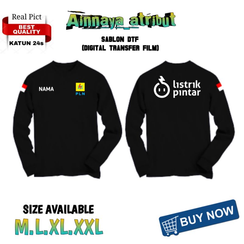 KAOS OBLONG KAOS LISTRIK PINTAR PLN LENGAN PANJANG