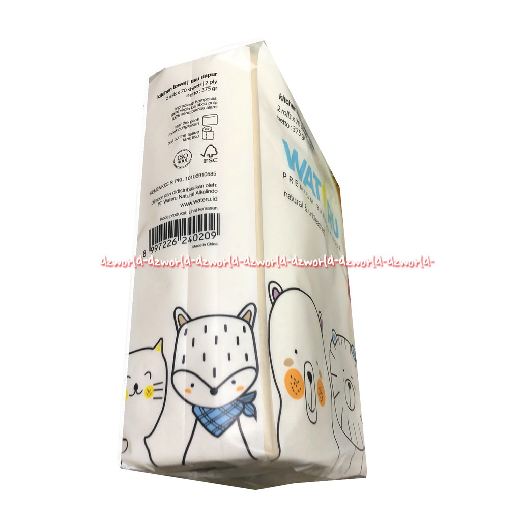 Wateru Kitchen Towel Premium Bamboo Tissue Gulung Tissue Dapur 375gr