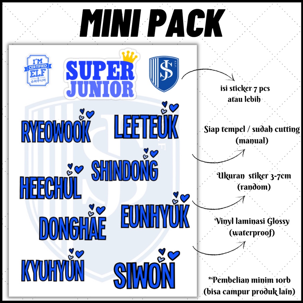 

[MINI PACK] STICKER KAWAII AESTHETIC SUPER JUNIOR 1 SERIES | STICKER TUMBLR | STICKER LAPTOP HP KOPER HELM