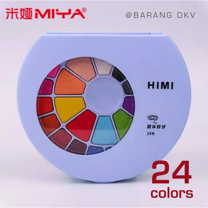 

PERALATAN MELUKIS MIYA HIMI WATERCOLOR SOLID 24 COLORS WARNA + KUAS ALAT LUKIS