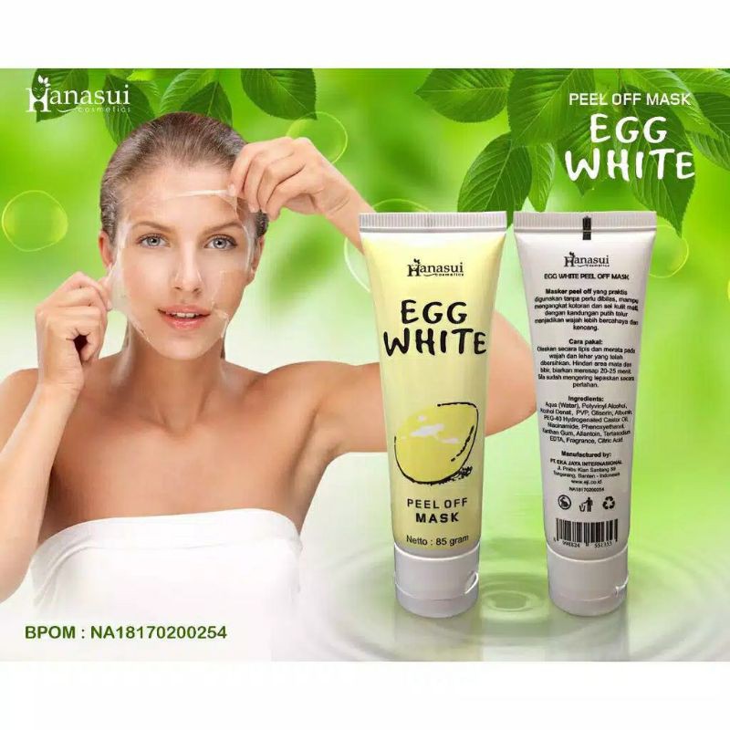 Best Seller Hanasui Egg White Masker Peel Off Mask Kuning Telur BPOM Original Termurah