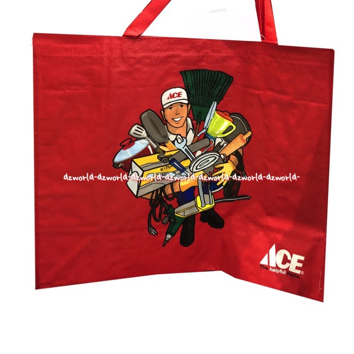 

✨ BISA COD ✨ Ace Goodie Bag Kantong Daur Ulang Besar ACE Hardware Merah
