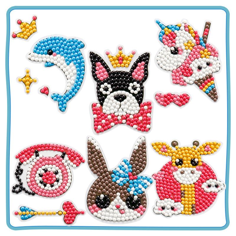 

DIY Sticker Full Drill Round Diamond Painting Cartoon/Sticker Lukisan Diamond