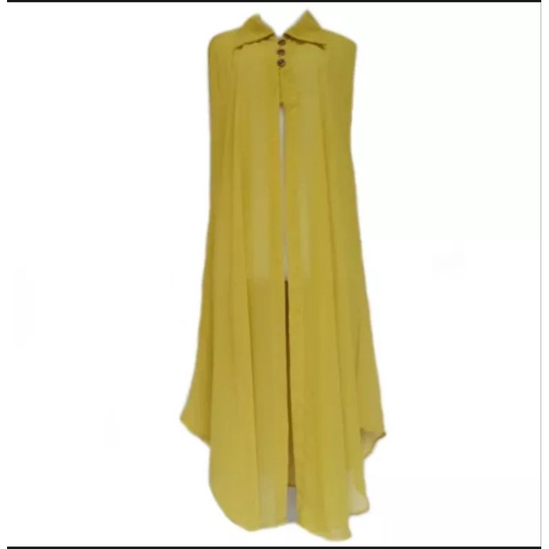 Outer Cardigan wanita Panjang Lemon greeny tanpa lengan ceruty Premium Hight Quality