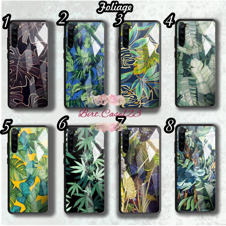 Case casing softcase silikon Gambar FOLIAGE back case glass vivo y91 y93 y95 y91c y71 y81 y12 etc