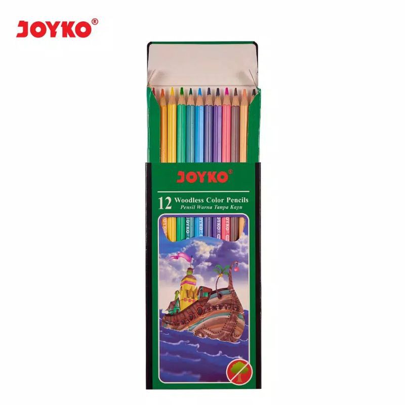 

Murah Pensil warna joyko woodlees color pencils 12