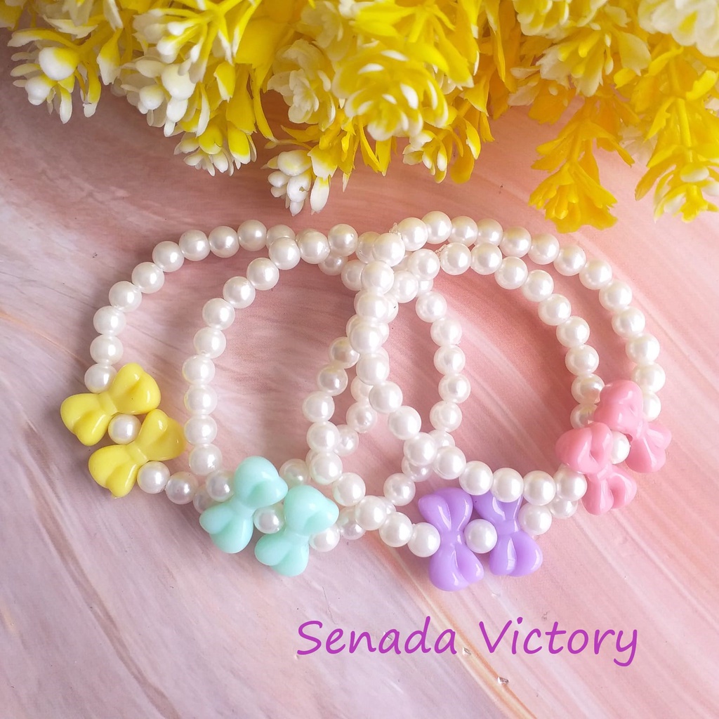 Senada Victory Gelang anak Gelang Tangan Aksesn Pita Pastel Gelang Wanita Aksesoris Wanita SGC02