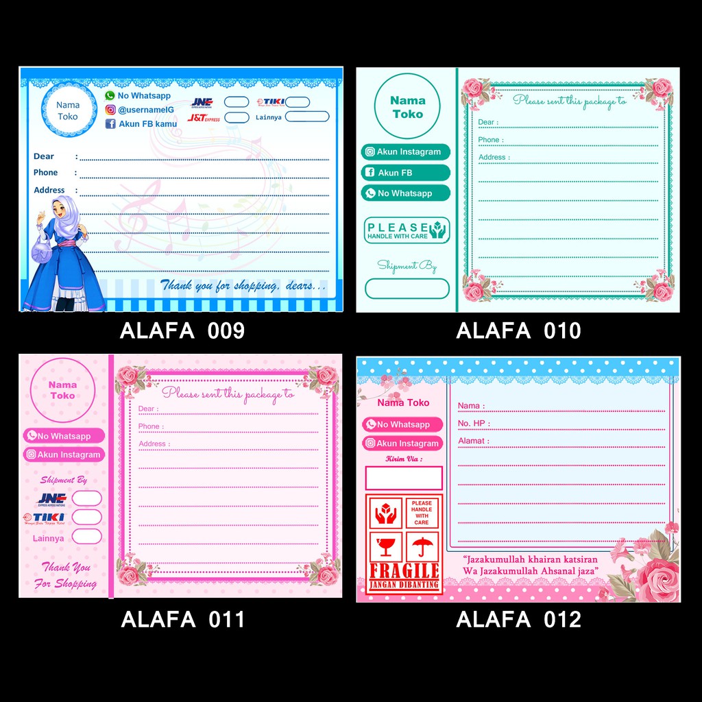 

Alafaproject 009-012 Stiker Pengiriman - Shipping Stiker - Label Pengiriman - Stiker Custom - Label Alamat Online Shop