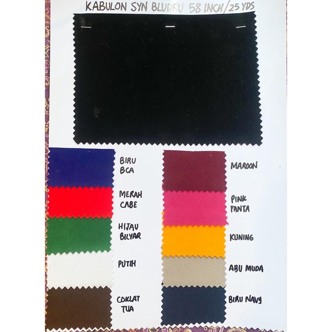 Kabulon SYN Bludru per Roll (25 YARDS)