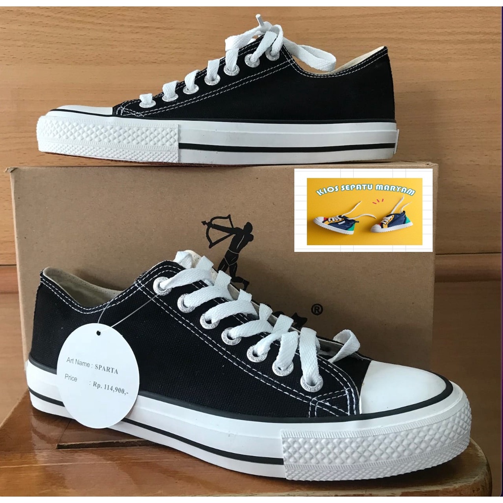 Sepatu WARRIOR SPARTA HC & CLASSIC LC   - Hitam Putih Pendek Original 100%, Sepatu Pria dan Wanita, 