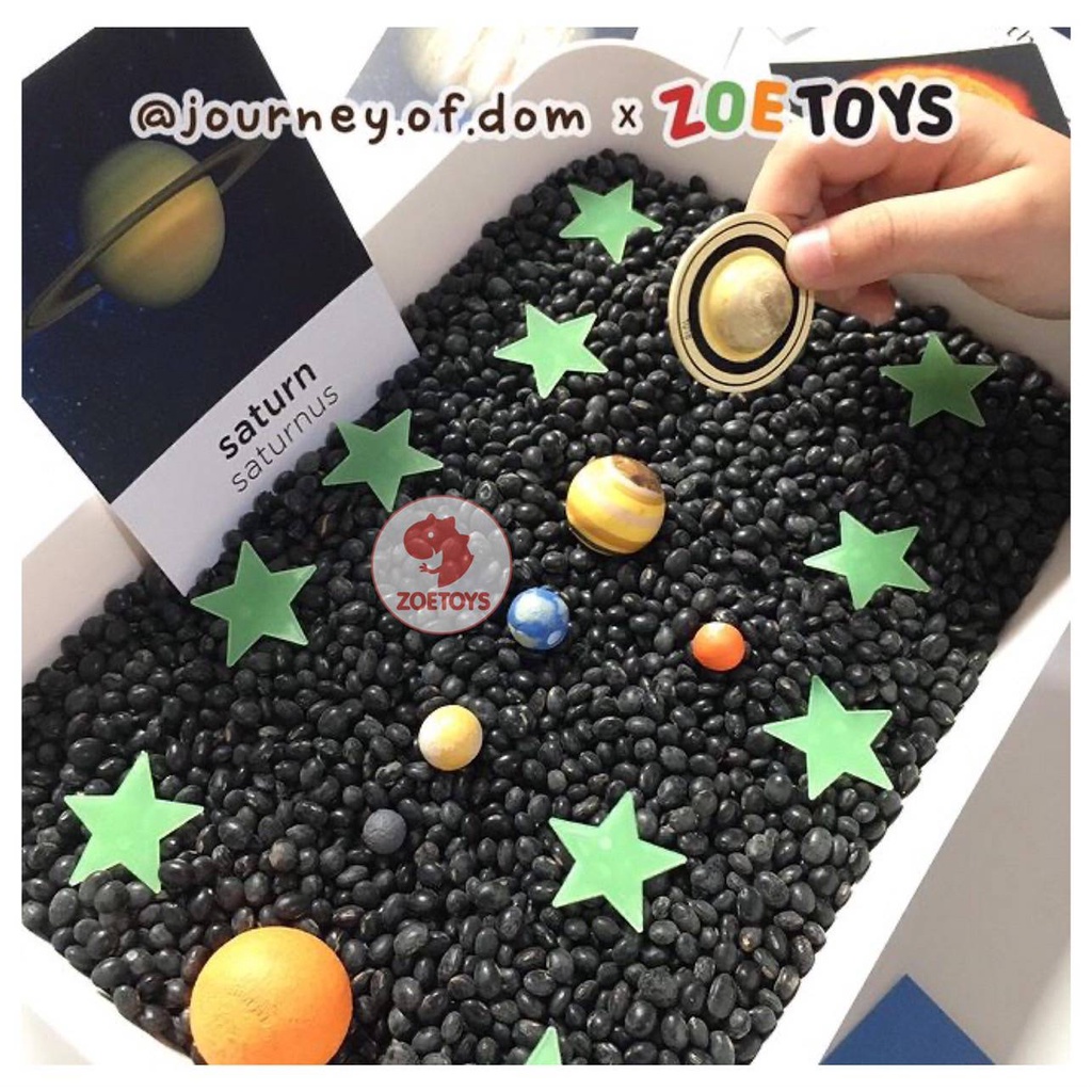 Zoetoys The Solar System Sensory Activity Kit | Poster Montessori Outer Space Planet Figures Tata Surya | Activity Cards Alat Peraga Edukasi