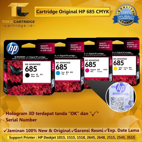 Tinta HP 685 Original 4615, 4625, 3525, 5525, 6525