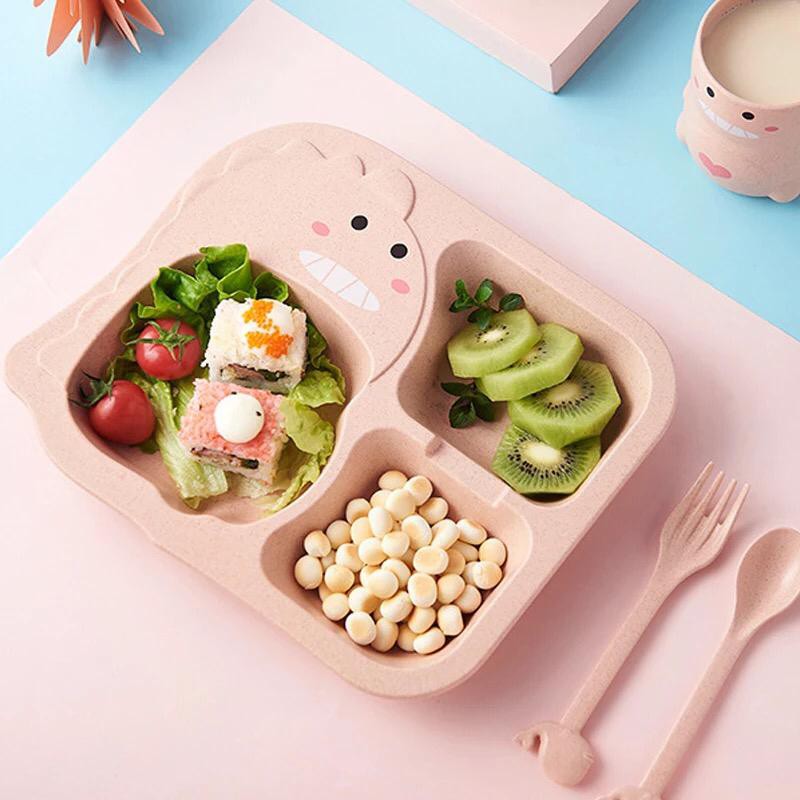 SET Tableware anak gambar Dino Perlengkapan makan anak lucu SET Piring makan anak murah bahan aman