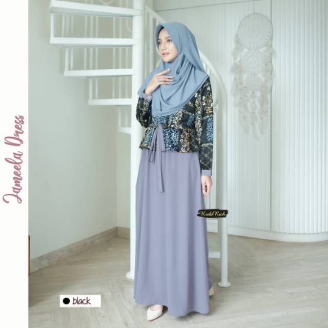 Gamis jameela motif maxmara mix polos wolfis imagine terbaru original Riskirich