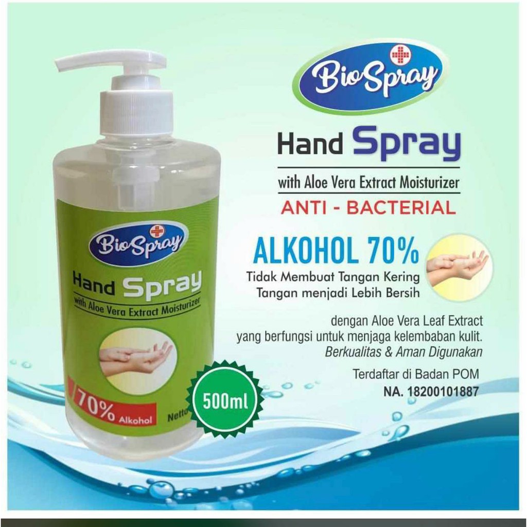 HAND SANITIZER BIO SPRAY 500ML TERMASUK BPOM TERMURAAAH ANTI VIRUS &amp; BAKTERI