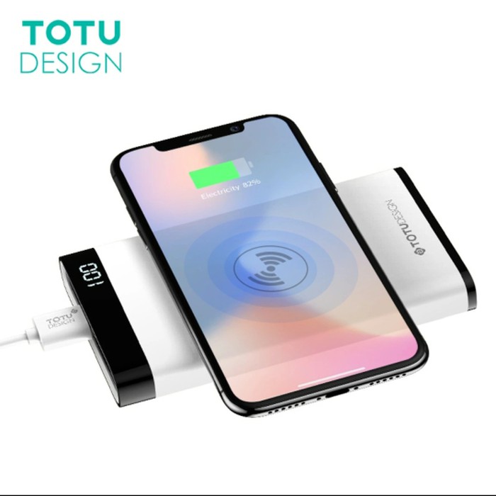 STOK TIPIS TOTU 8000MAH QI WIRELESS CHARGER POWERBANK LED DISPLAY ORIGINAL