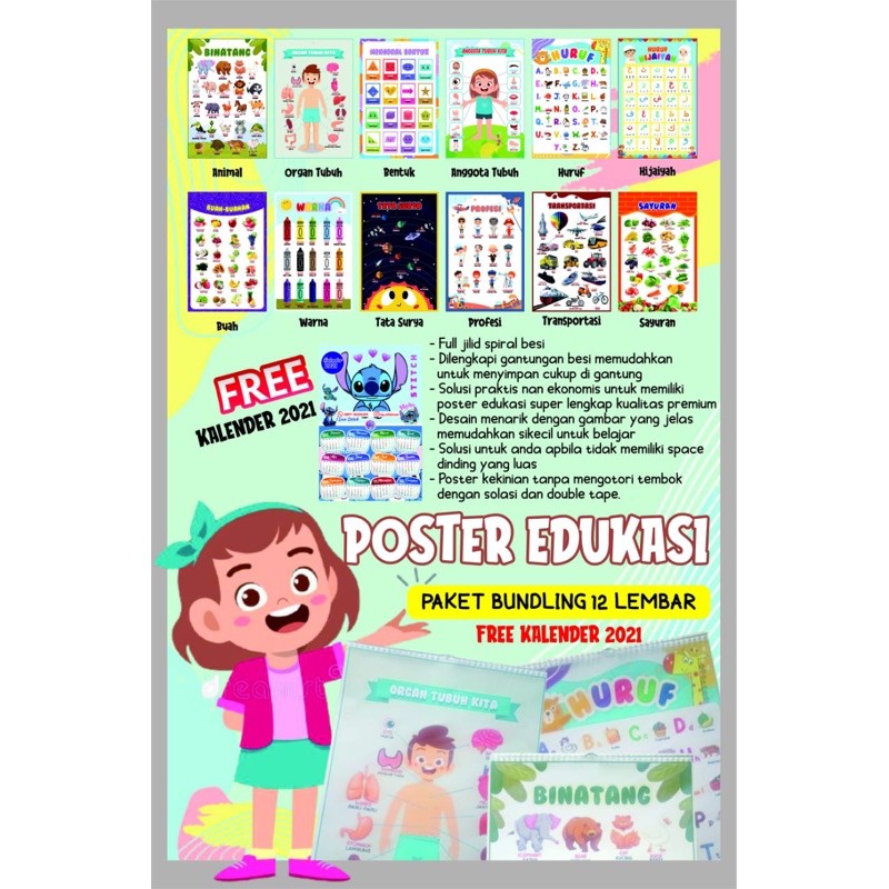 

Poster Edukasi (12pcs FREE kalender 2021)