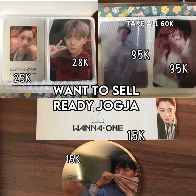 photocard wanna one guanlin , bae jinyoung , kang daniel , yoon jisung