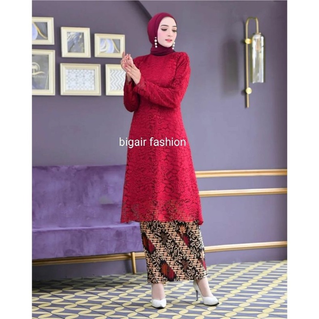 SETELAN KEBAYA TUNIK BRUKAT MODERN/KEBAYA BRUKAT PESTA/KEBAYA LAMARAN//KEBAYA WISUDA BY BA