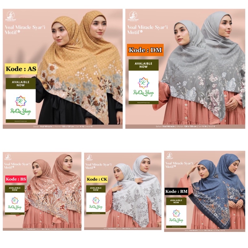 Hijab Segi Empat - Jilbab Syari - Hijab Jumbo - Jilbab Motif - Voal Miracle Syari - Motif Lasercut - Umama Scarf-4
