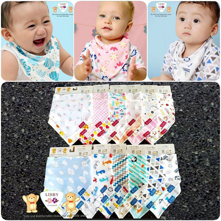 Libby Scarf Bib Celemek Segitiga Isi 2 PCS- BELLA SHOP