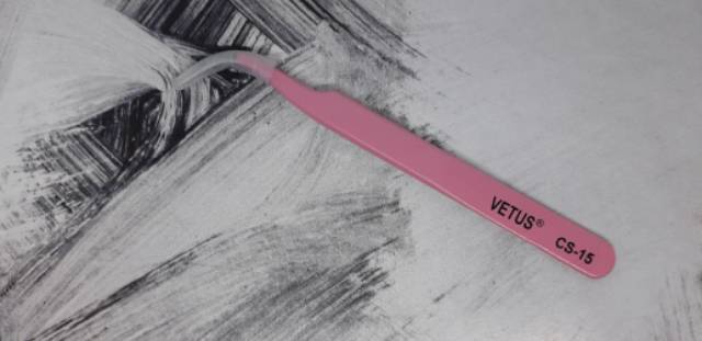 TWEEZER VETUS BENGKOK LURUS / PINK CS-15 CS-12 untuk Eyelash Extension / pencapit bulu mata palsu