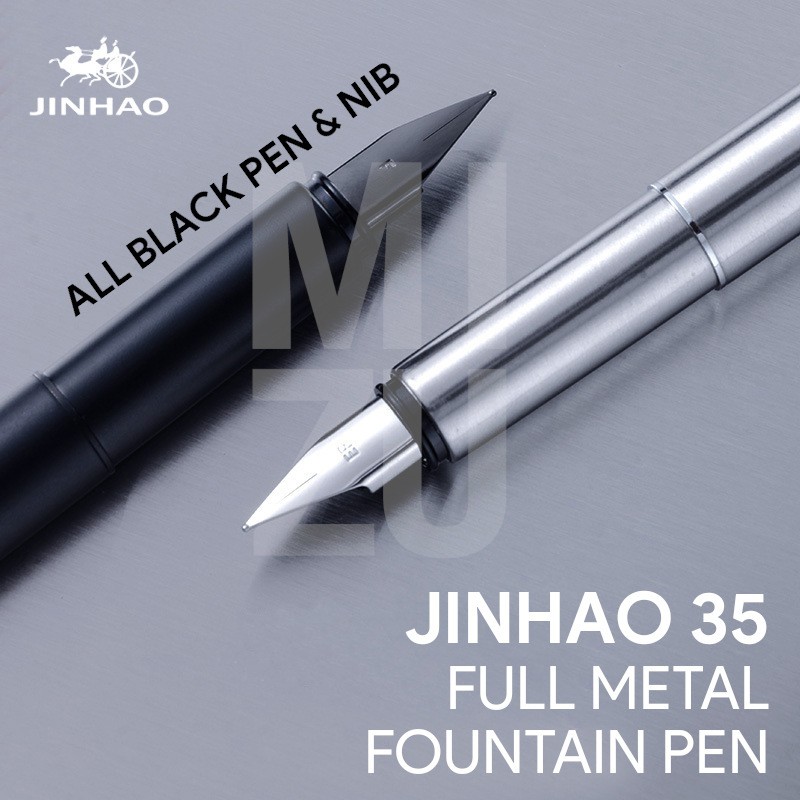 JINHAO 35 Sleek Full Metal Fountain Pen Stainless Steel Iridium Nib