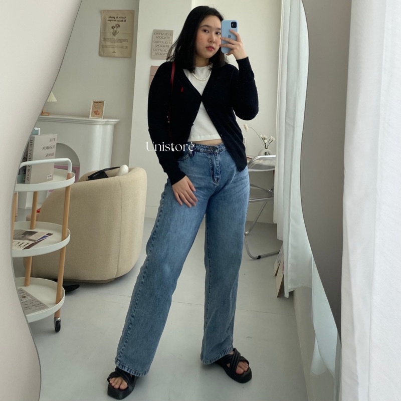 Eve Loose Jeans - Highwaist Loose Jeans - Celana Panjang Jeans - Jeans Jumbo - Jeans Kulot Jumbo - Highwaist Jeans Big Size