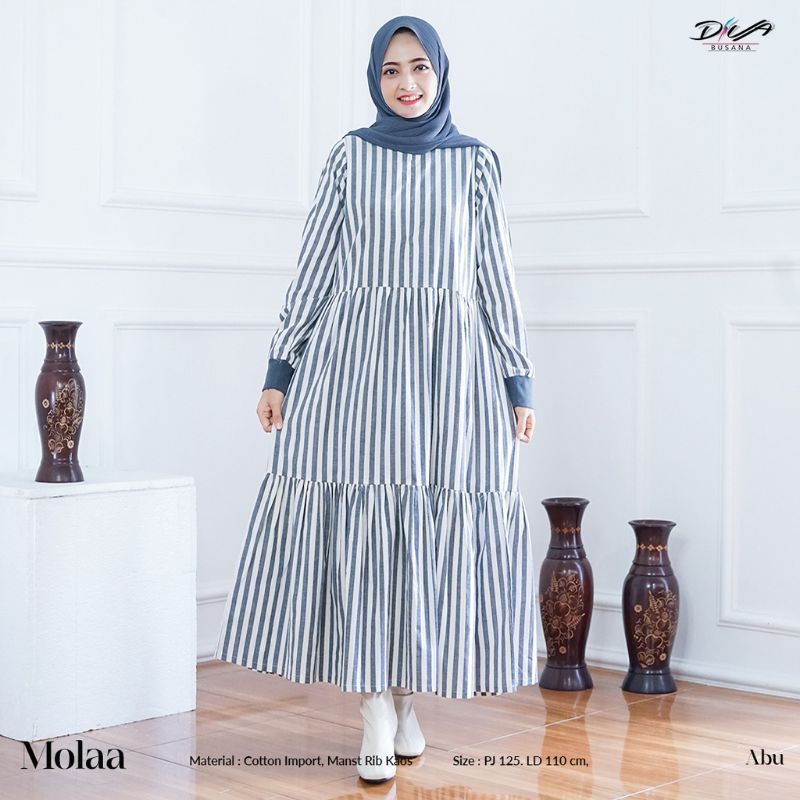 MIDI DRESS Rempel Susun//fashion Muslim Wanita Dewasa