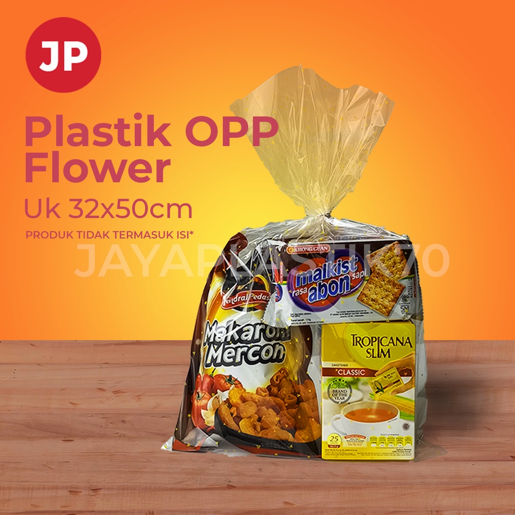 Plastik ultah / plastik souvenir Opp pembungkus makanan uk: 32 x 50 + Pita kawat isi 12 Pcs
